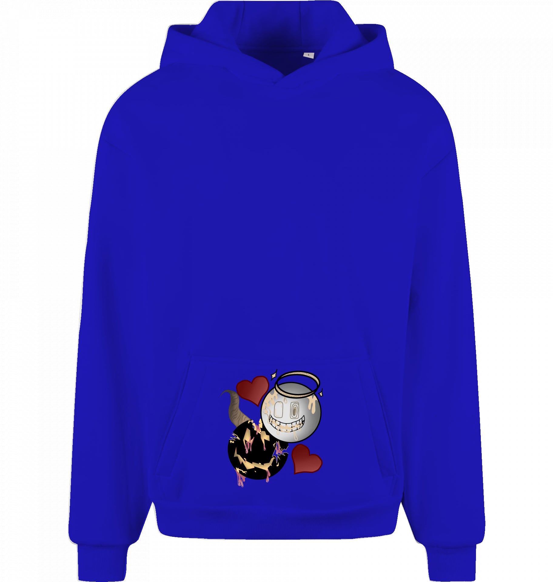 Engel und Teufel Design Oversized Hoodie