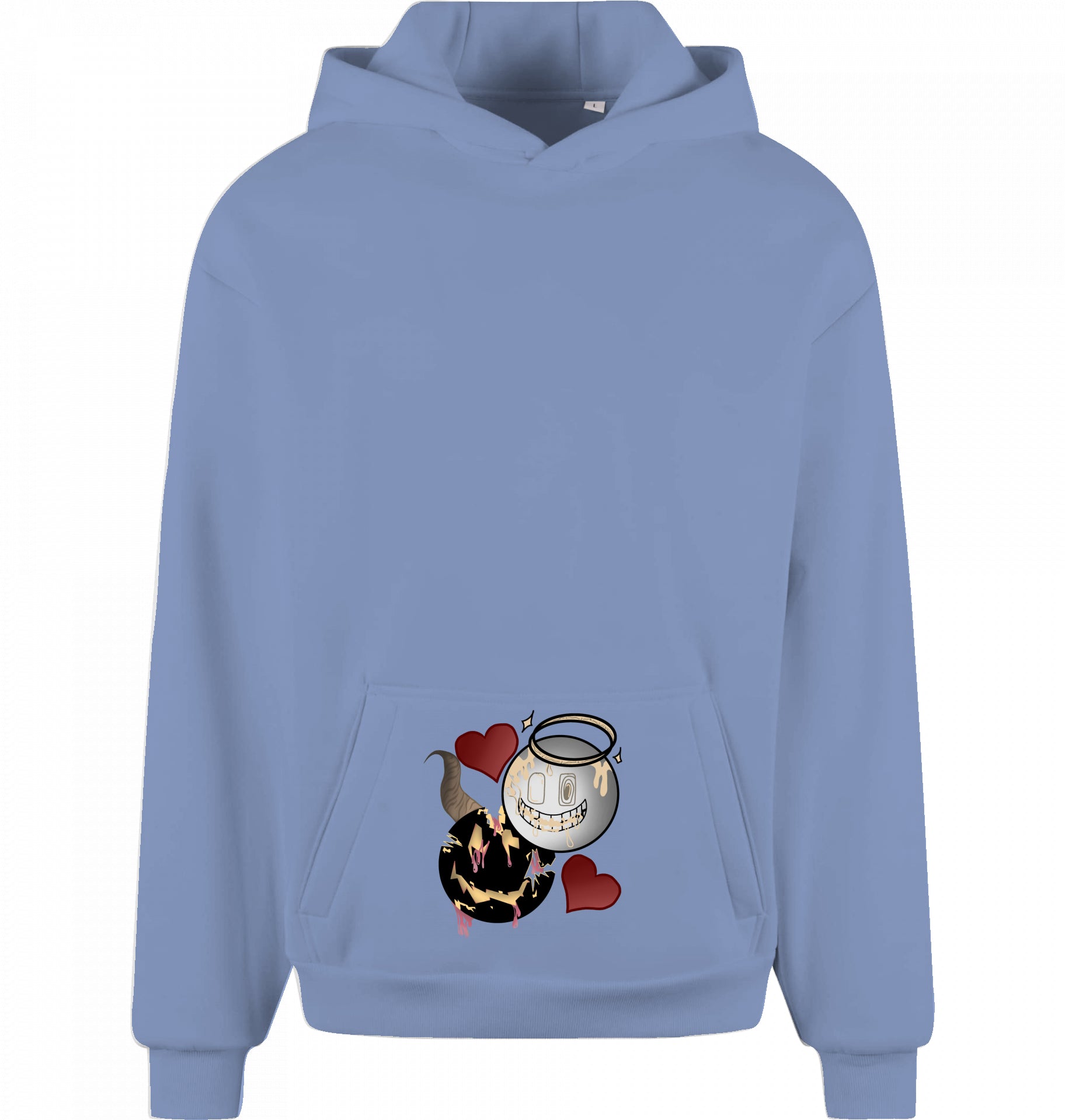 Engel und Teufel Design Oversized Hoodie