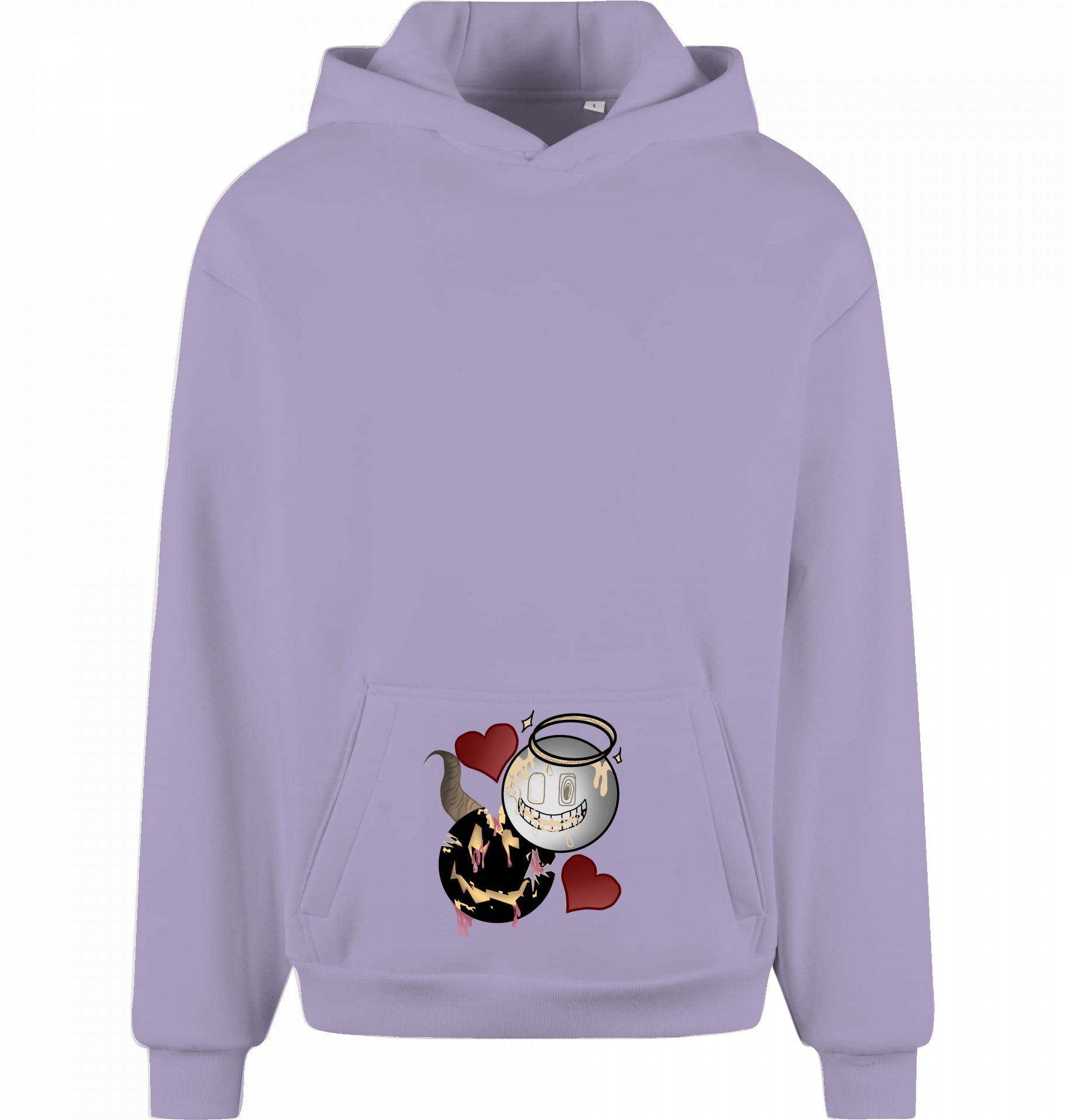 Engel und Teufel Design Oversized Hoodie