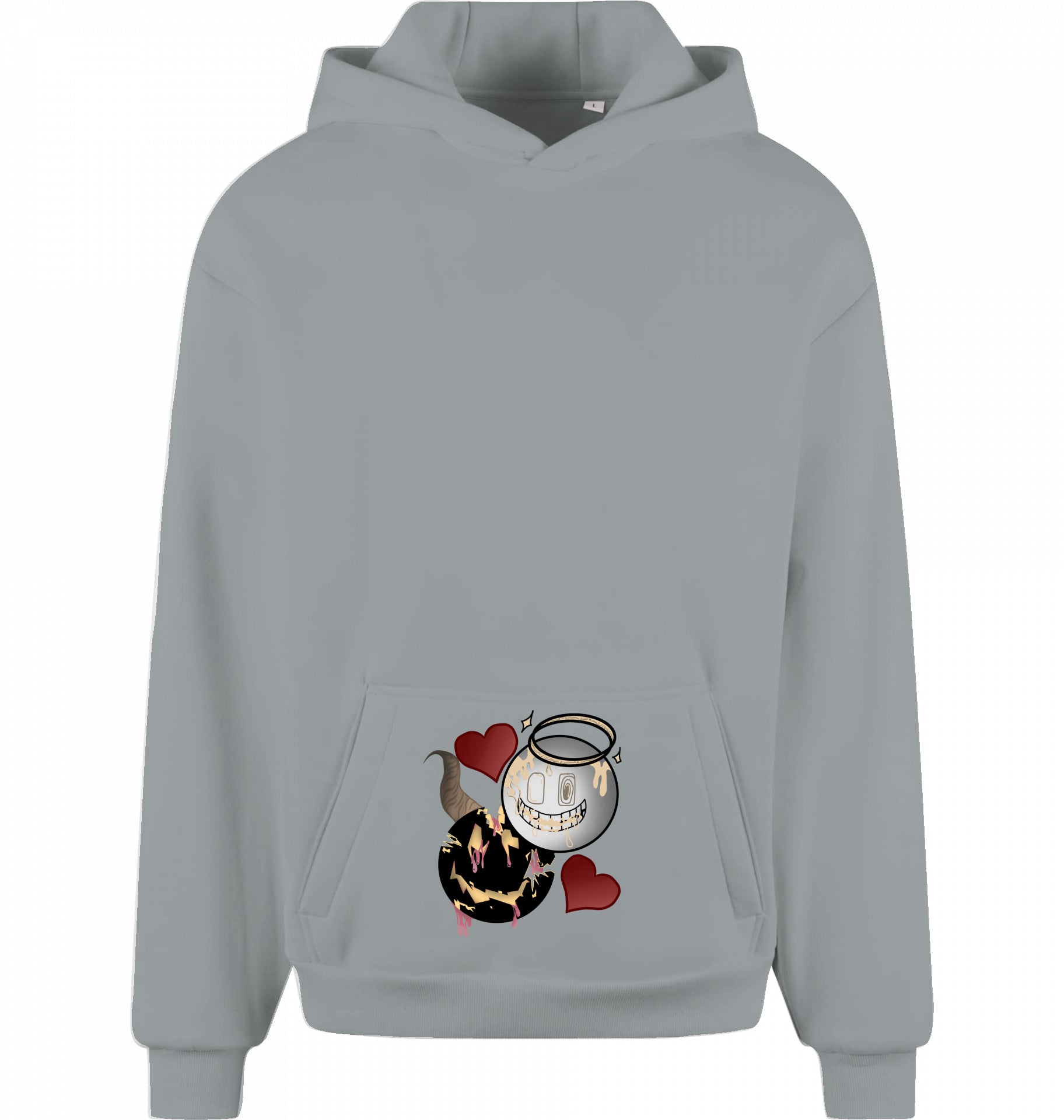 Engel und Teufel Design Oversized Hoodie