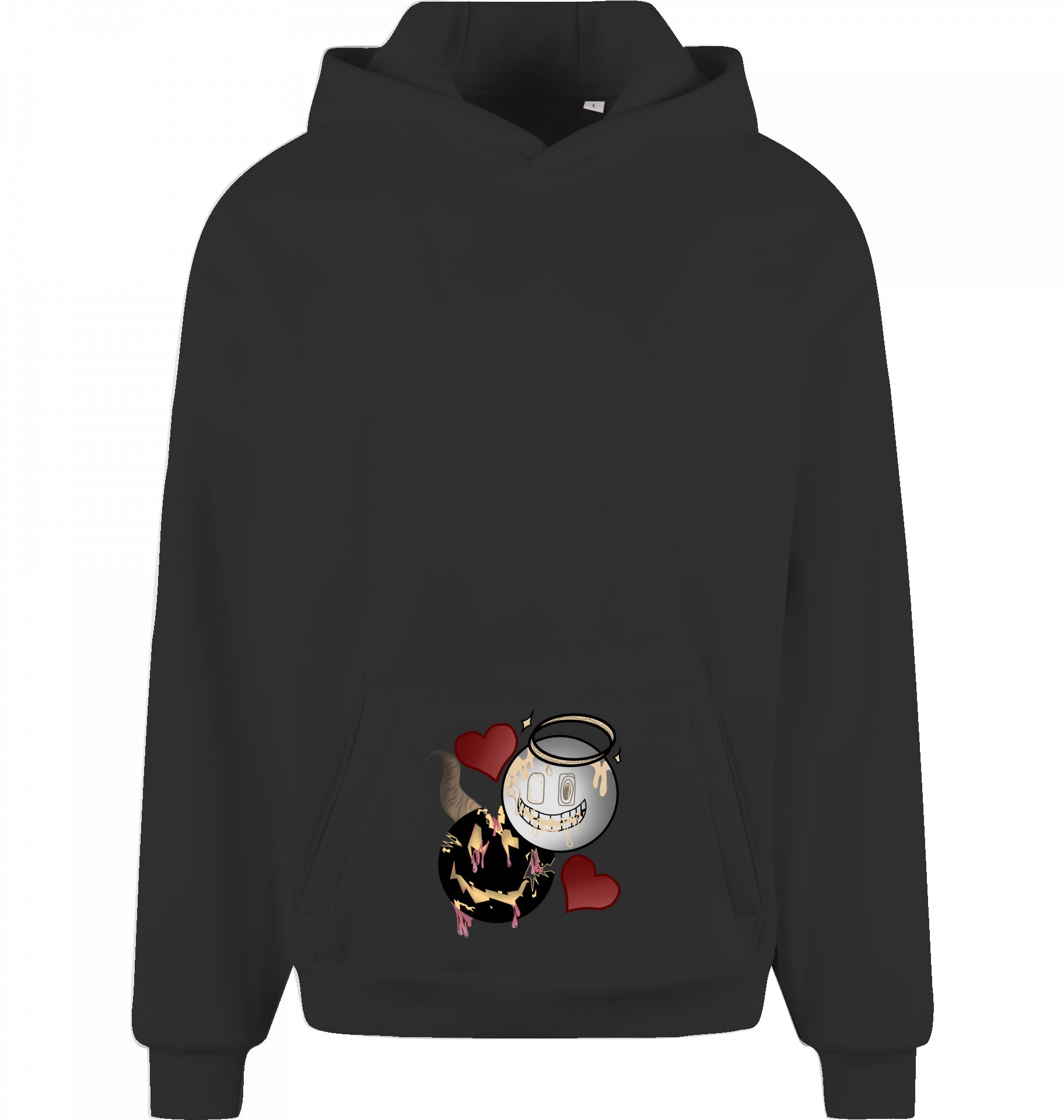 Engel und Teufel Design Oversized Hoodie