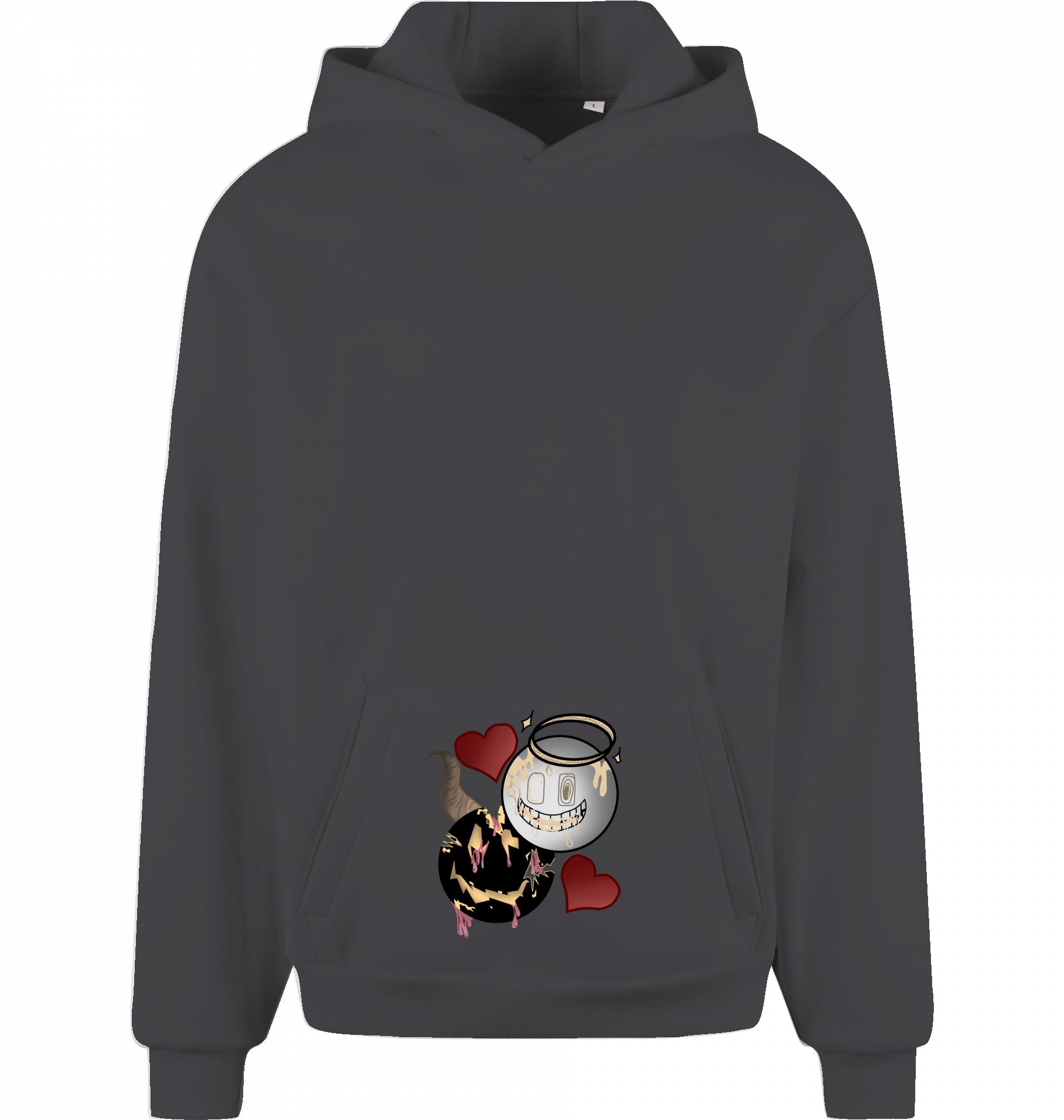 Engel und Teufel Design Oversized Hoodie