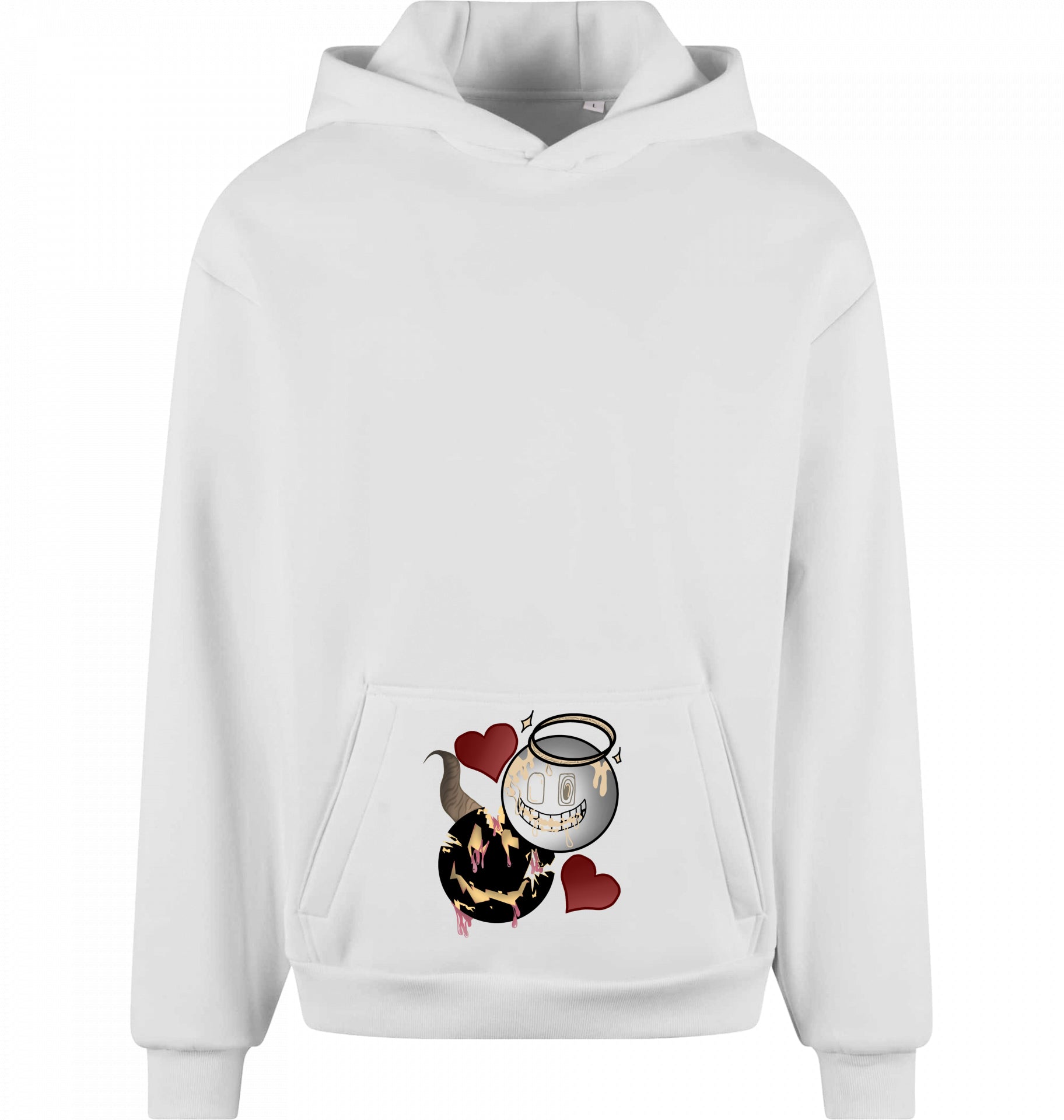 Engel und Teufel Design Oversized Hoodie