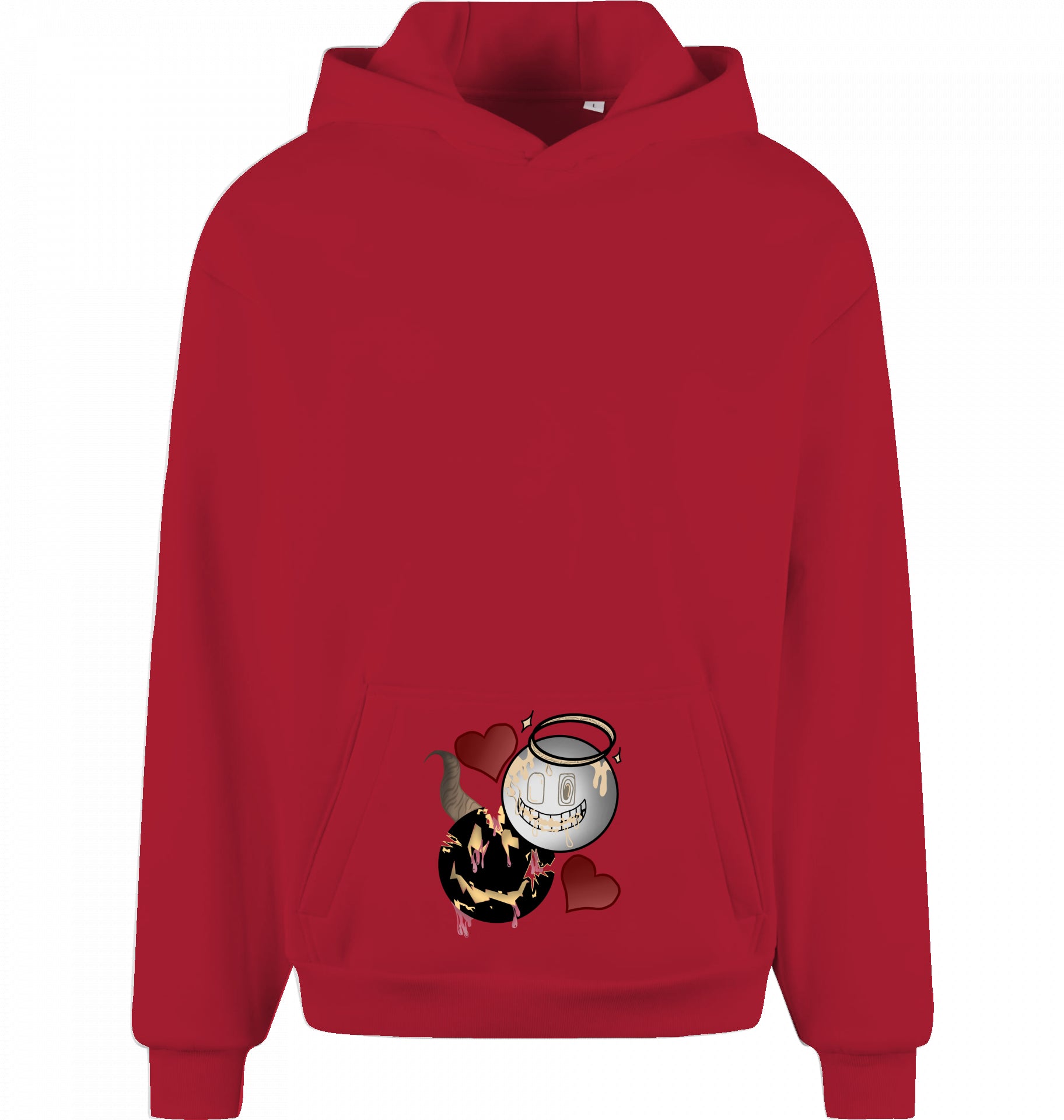 Engel und Teufel Design Oversized Hoodie