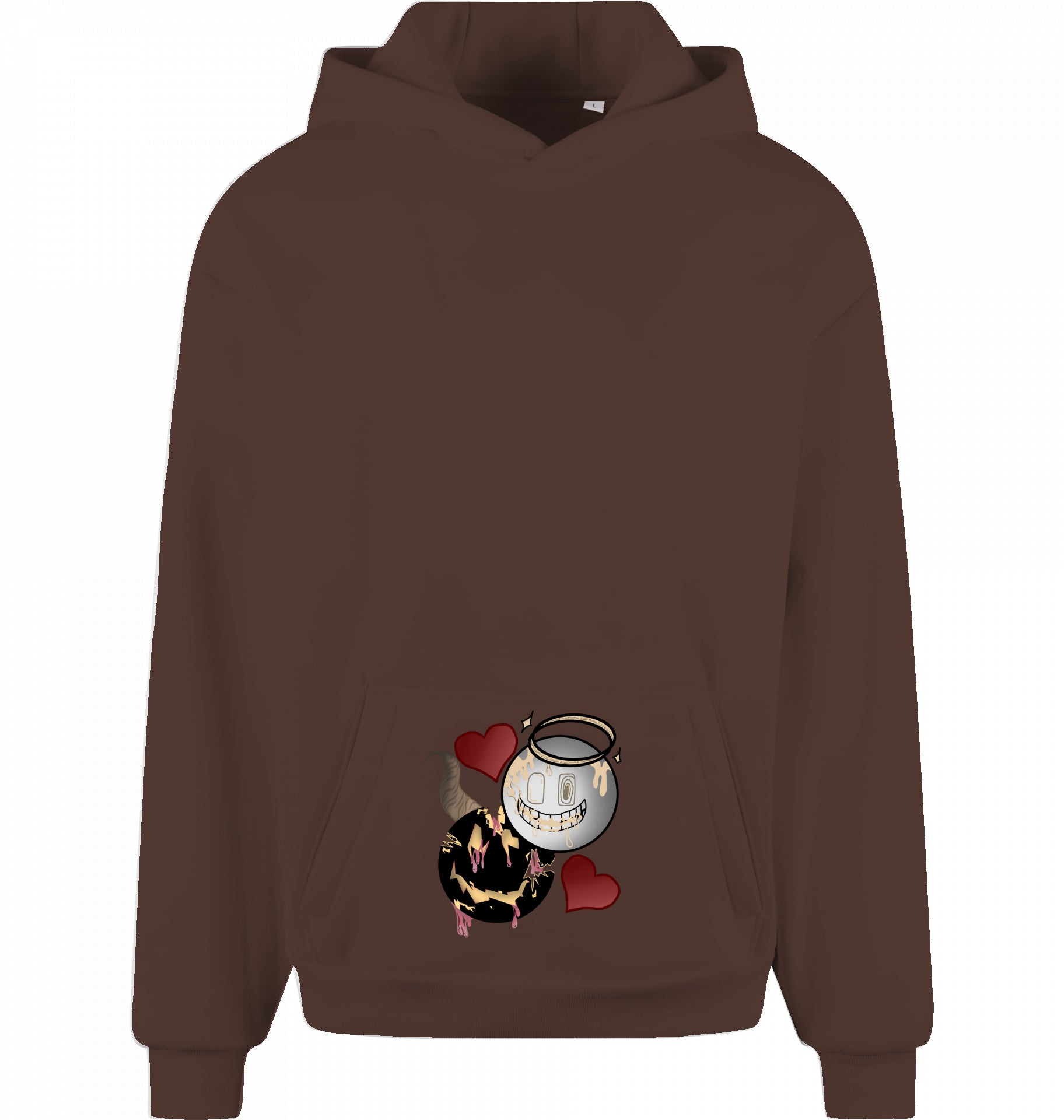Engel und Teufel Design Oversized Hoodie