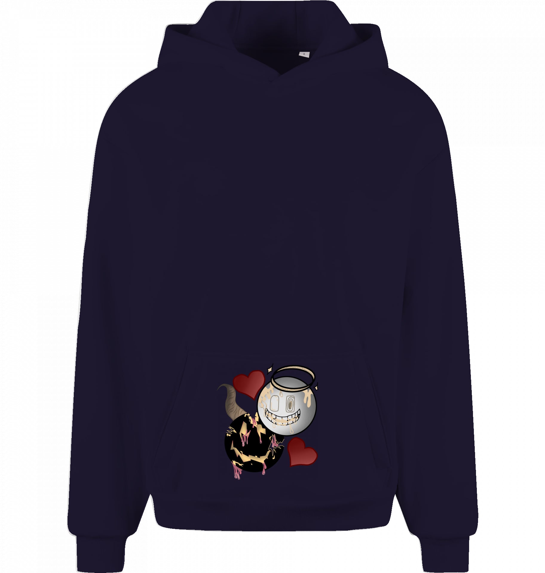 Engel und Teufel Design Oversized Hoodie